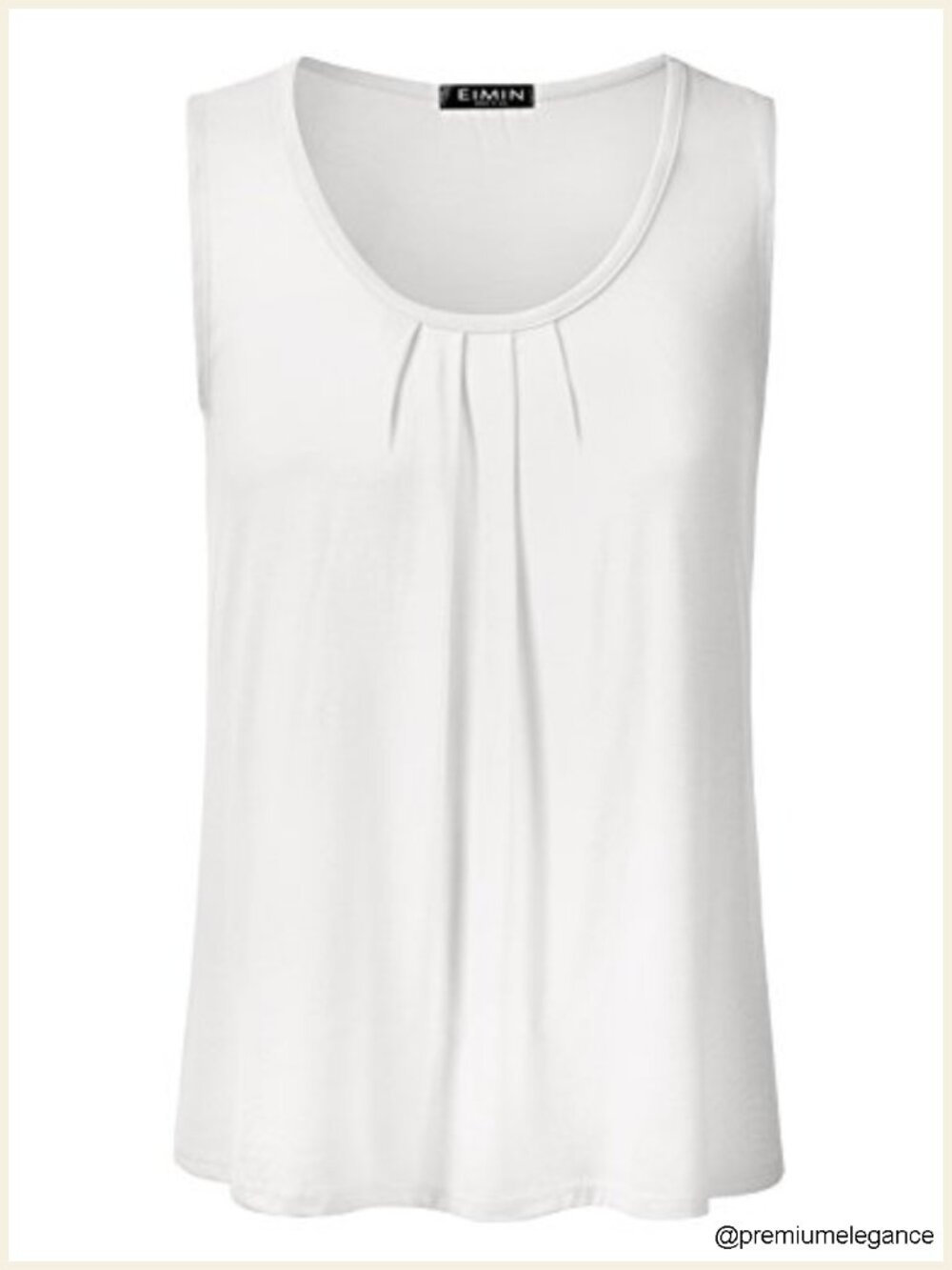 Pleated Scoop Neck Sleeveless Stretch Tank Top Soft Casual Flowy